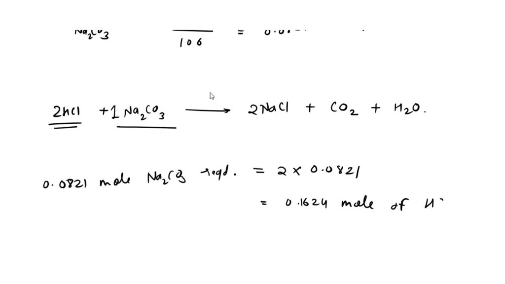 SOLVED: Sodium carbonate reacts with hydrochloric acid, as represented ...