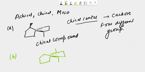 identify each of the above structures as either achiral chiral or a ...