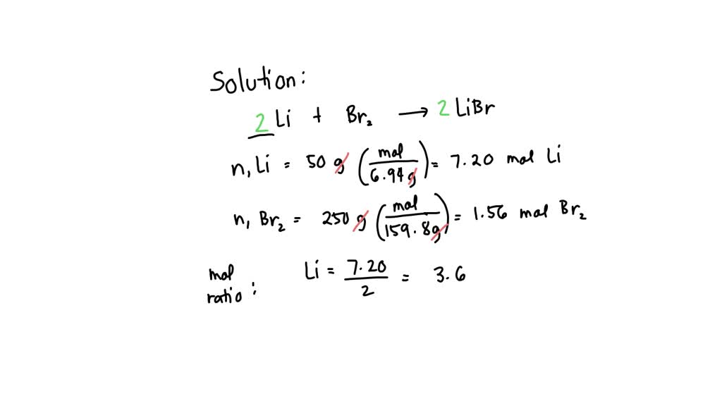 SOLVED Consider the following reaction between lithium metal and