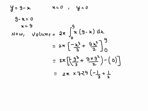 find-the-coordinates-of-the-centroid-of-the-solid-generated-by-revolving-the-region-bounded-by-y9x-x0-and-y0-about-the-y-axis-assume-the-region-is-covered-by-a-thin-flat-plate-18427