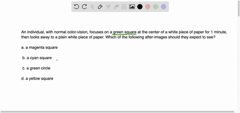 an-individual-with-normal-color-vision-focuses-on-a-green-square-at-the-center-of-a-white-piece-of-paper-for-1-minute-then-looks-away-to-a-plain-white-piece-of-paper-which-of-the-following-a-50976