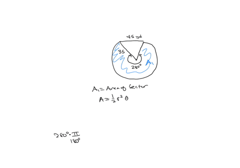 45 yards 35 yards 25 yards α = 280^∘