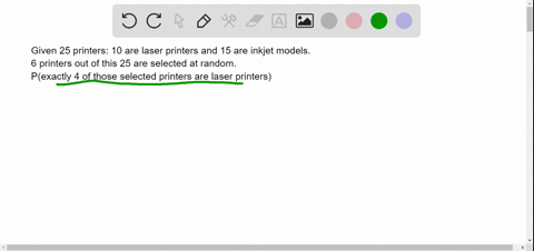a-university-warehouse-has-received-a-shipment-of-25-printers-of-which-10-are-laser-printers-and-15-are-inkjet-models-if-six-printers-from-this-25-are-selected-at-random-to-be-checked-by-a-p-05676