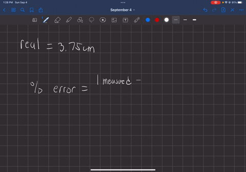 a-student-measures-the-length-of-an-object-and-obtains-365-cm-if-the-true-value-as-reported-by-the-instructor-is-375-cm-calculate-the-percent-error-99692