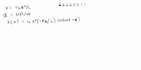 in-an-oscillating-series-rlc-circuit-find-the-time-required-for-the-maximum-energy-present-in-the-capacitor-during-an-oscillation-to-fall-to-half-its-initial-value-assume-q-q-at-t-0-use-the-44513