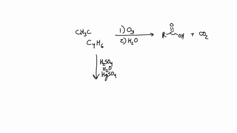 an-alkyne-with-molecular-formula-mathrmc_4-mathrmh_6-was-treated-with-ozone-followed-by-water-to-produce-a-carboxylic-acid-and-carbon-dioxide-draw-the-expected-product-when-the-alkyne-is-treated-wit-2