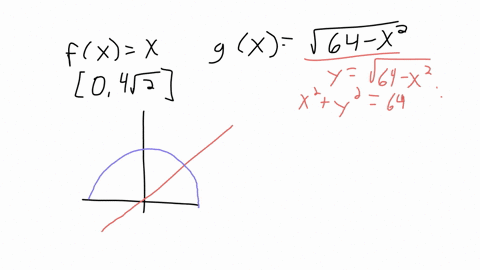 use-a-geometric-formula-to-find-the-area-between-the-graphs-of-yfx-and-ygx-over-the-indicated-interval-fxx-gxsquare-root-of-64-x204square-root-of2