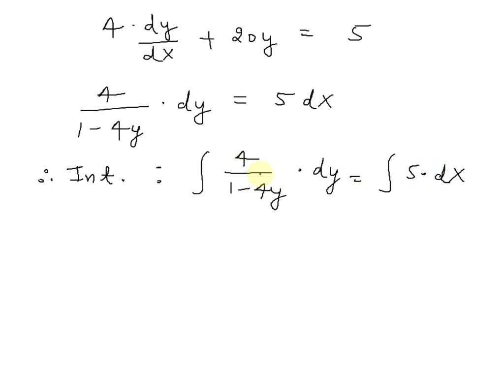 SOLVED 1 Find The General Solution To The Given Differential Equation 