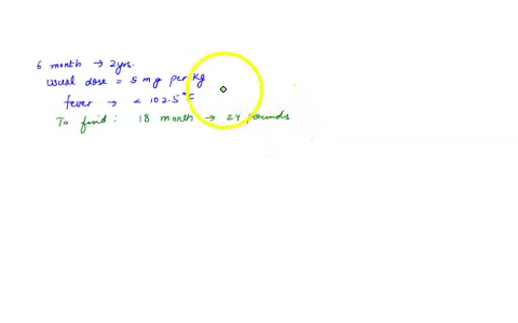 SOLVED When Ibuprofen is given for fever to children 6 months of age up to 2 years, the usual