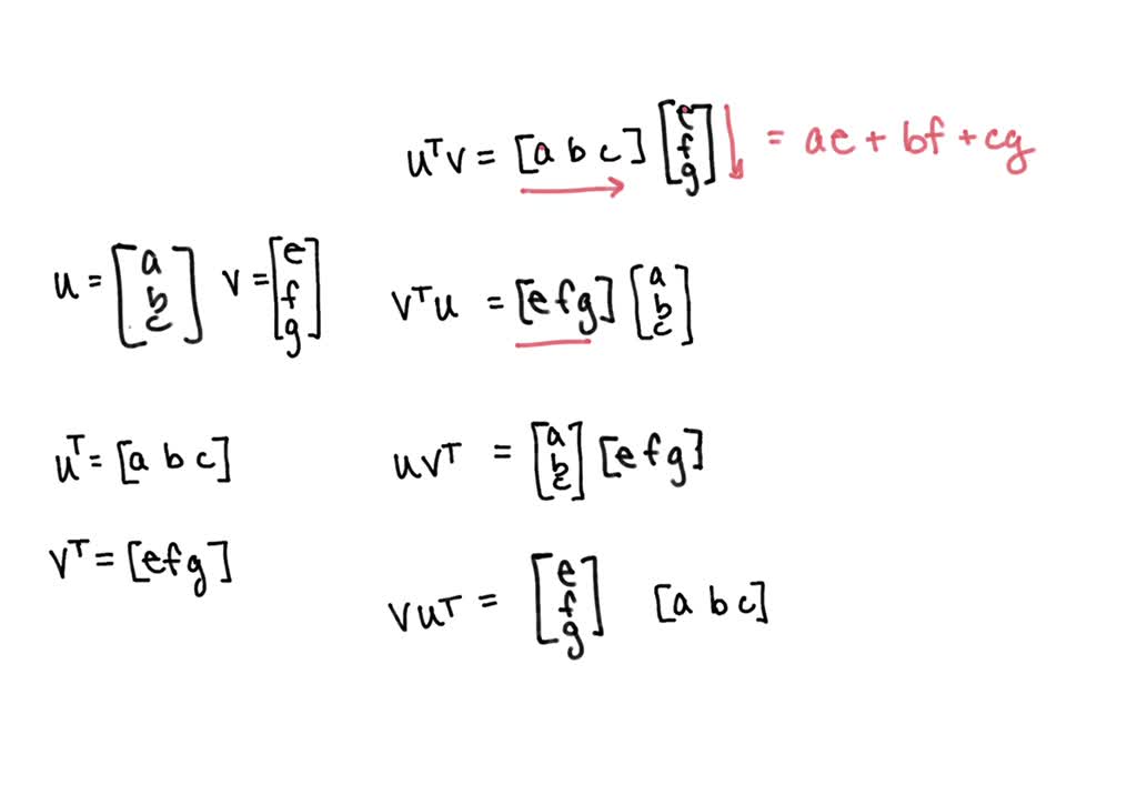 SOLVED: Let u and Compute uTv and v