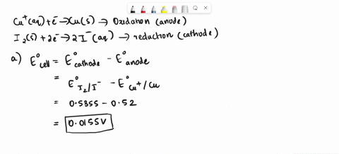 4a-galvanic-cell-is-constructed-that-uses-the-following-half-cell-reactions-cuaq-e-cus-i2s-2e-2iaq-adetermine-the-cell-potential-for-the-spontaneous-reaction-under-standard-conditions-bif-th-81726