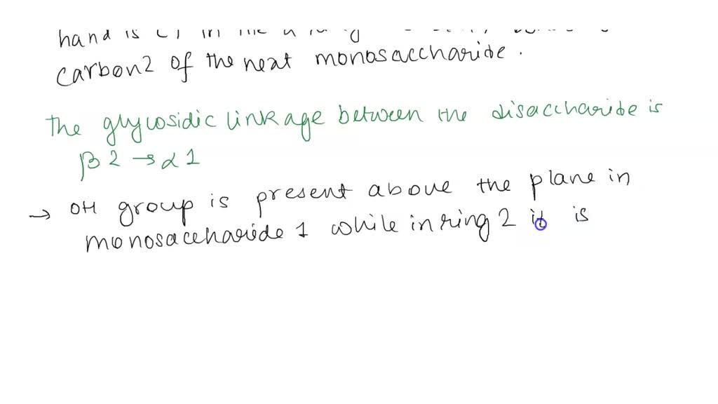 SOLVED Disaccharides are joined by glycosidic bonds formed between the