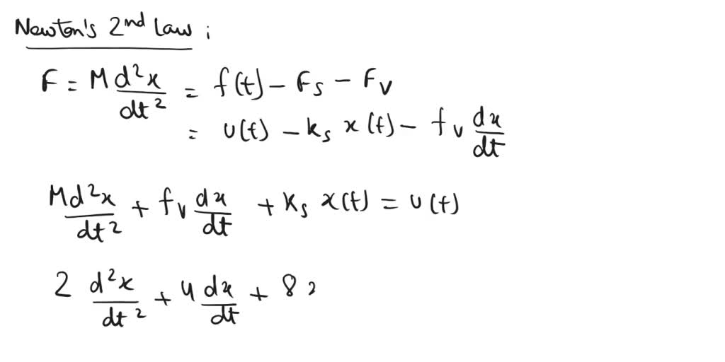 SOLVED: Solve for x(t) in the system shown in Figure P4.5 if f(t) is a ...