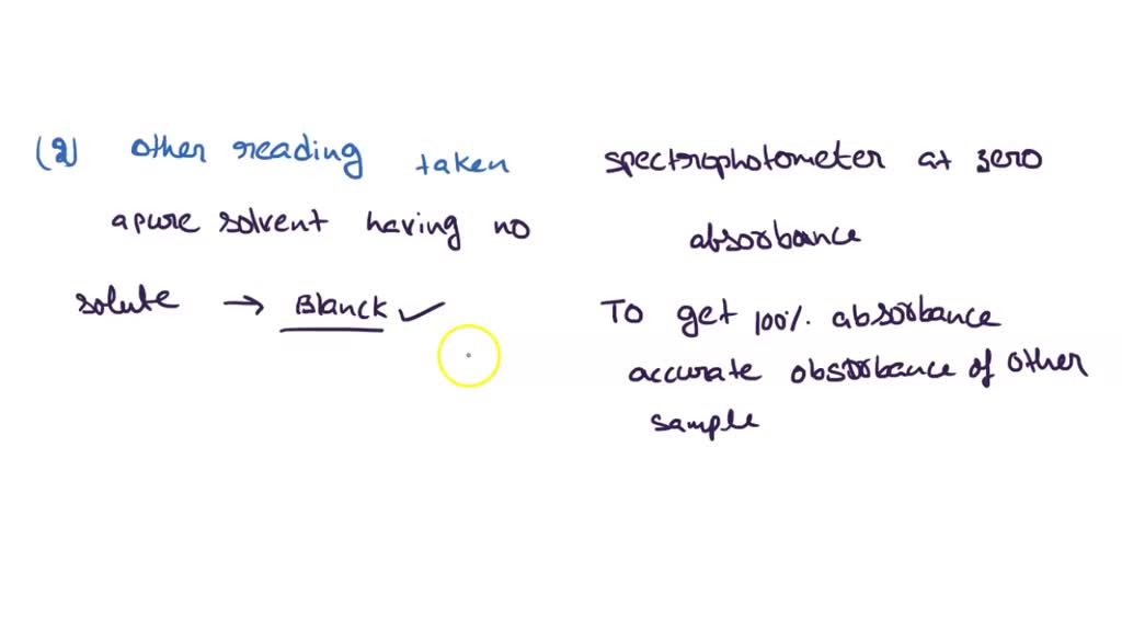 SOLVED 2. Why is the pure solvent used to set the spectrophotometer to
