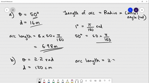 exer-35-36-a-find-the-length-of-the-arc-that-subtends-the-given-central-angle-0-on-circle-of-diameter-d-b-find-the-area-of-the-sector-determined-by-0-35-0-50-_-d-16-m-3610-212-120-cm-01807