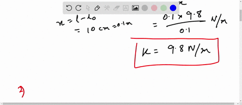 a-spring-has-an-un-stretched-length-of-10-cm-a-100g-mass-is-addedand-the-spring-stretches-to-a-total-length-of-2ocm-where-the-mass-rests-at-equilibrium-what-is-the-spring-constant-f-kx-k-ioc-07374