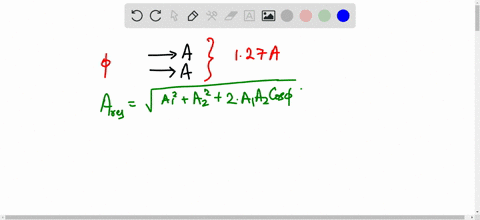 two-identical-waves-traveling-in-the-same-direction-occupy-the-same-space-if-the-amplitude-of-the-resultant-wave-is-127a-where-a-is-the-amplitude-of-the-individual-waves-what-is-the-relative-phase-dif