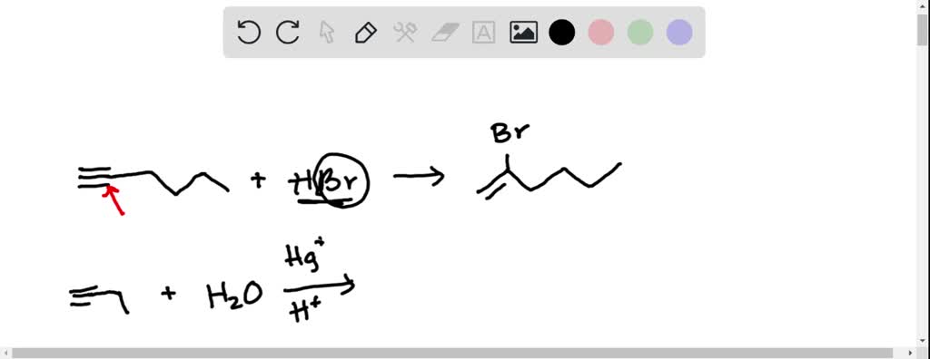 Solved Write Equations For The Following Reactions C 1 Hexyne Hbr 1 And 2 Moles D 1 5189