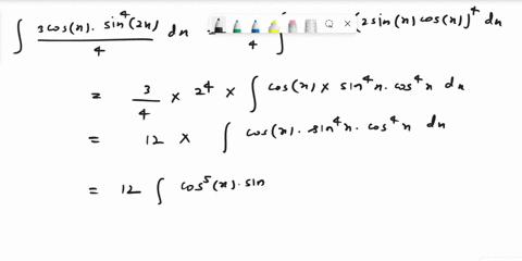 integration-by-trigonometric-substitution-by-first-applying-the-half-angle-formula-sin2x-2sinxcosx-to-the-integrand-calculate-the-following-indefinite-integral-3cosxsin42x-4-dxc-42521