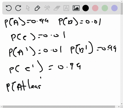 the-probability-of-event-a-is-099the-probability-of-b-is-001-and-the-probability-of-event-is-001-the-three-events-are-independent-of-each-other-the-probability-that-at-least-one-of-the-three-85595