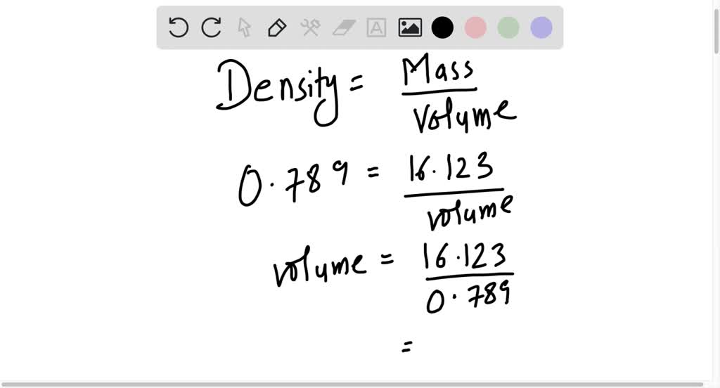 SOLVED What volume of ethanol in litre (L) having a density of 0.789 g