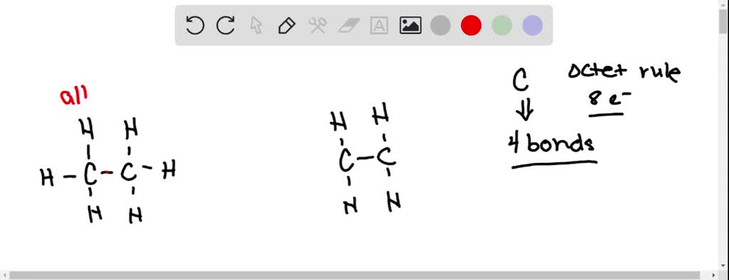 SOLVED: Change the bond between the two Carbon atoms in each molecule ...