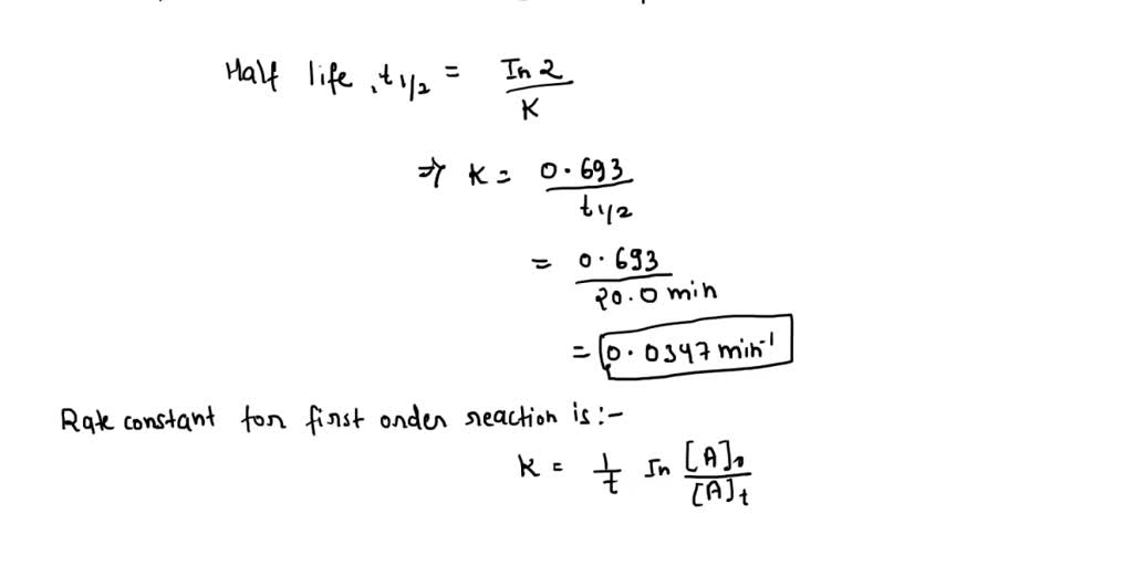 SOLVED A firstorder reaction initially contains 3.10 Ã— 10^20