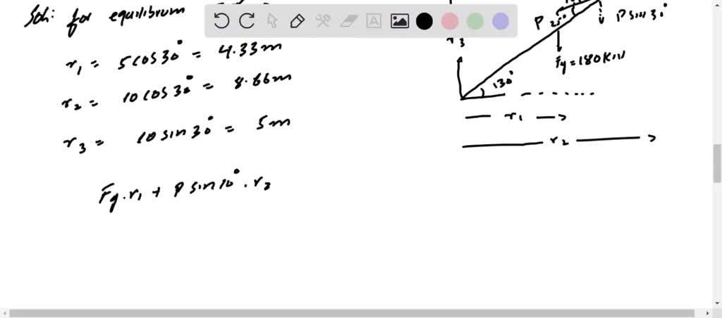 SOLVED: Q.13 A bar AB of weight 180 kN is hinged at A and held in ...