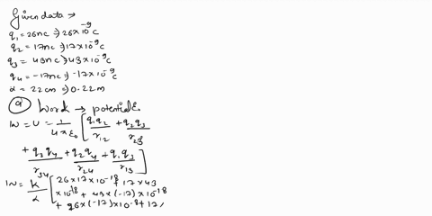 1-94-k-0-consider-the-rectangular-arrangement-of-four-point-charges-shown-in-figure-where-they-lie-on-the-corners-of-the-rectangl-ib-ajaum-26-nc-eb-du-2t-43nc-and-q4-7nc-and-a-22cm-a-calcula-83517