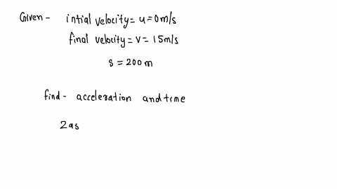 a-car-starts-from-rest-and-with-constant-acceleration-achieves-a-velocity-of-15-ms-when-it-travels-a-distance-of-200-m_-determine-the-acceleration-of-the-car-and-the-time-required-77453