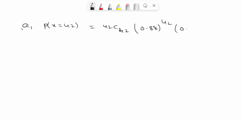 according-to-an-airline-a-particular-flight-is-on-time-88-of-the-time-suppose-42-flights-are-randomly-selected-and-the-number-of-on-time-flights-is-recorded-find-the-probabilities-of-the-fol-12551