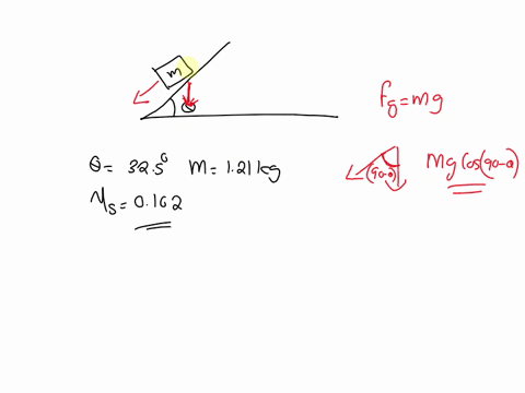 a-block-with-a-mass-of-m121-kg-starts-from-rest-on-a-inclined-surface-the-surface-makes-an-angle-325from-horizontal-the-coefficient-of-kinetic-friction-between-the-block-and-the-surface-is-0162-what-2