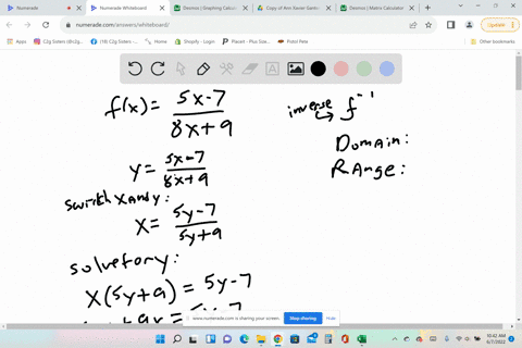 the-one-to-one-function-f-is-defined-below-sx-7-f-x-8x9-find-f-1-x-where-f-is-the-inverse-of-f-also-state-the-domain-and-range-of-f-in-interval-notation-f-x-od-0-dud-od-o-domain-of-f-c0-rang-03688