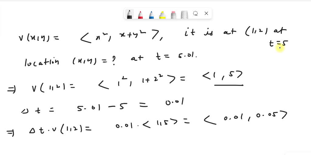 SOLVED: A particle moves in a velocity field V(x, Y) = (x2, X + y2 ...