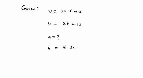 a-car-is-travelling-at-a-steady-velocity-of-28-ms-it-accelerates-for-6-seconds-to-overtake-a-van-its-new-velocity-is-325-ms-calculate-the-acceleration-of-the-car-28778
