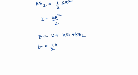 a-solid-cylinder-of-mass-m-and-radius-r-is-mounted-to-axle-through-its-8-pts-the-axle-is-attached-to-horizontal-spring-of-constant-k-as-shown-in-the-figure-center-is-at-rest-and-the-spring-i-81696