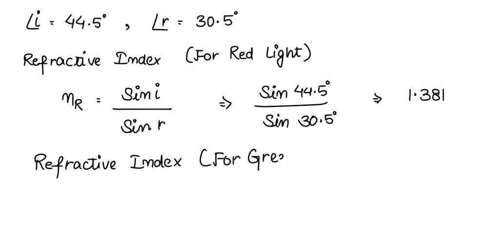 SOLVED: Consider a ray of white light incident from air on a dispersive ...