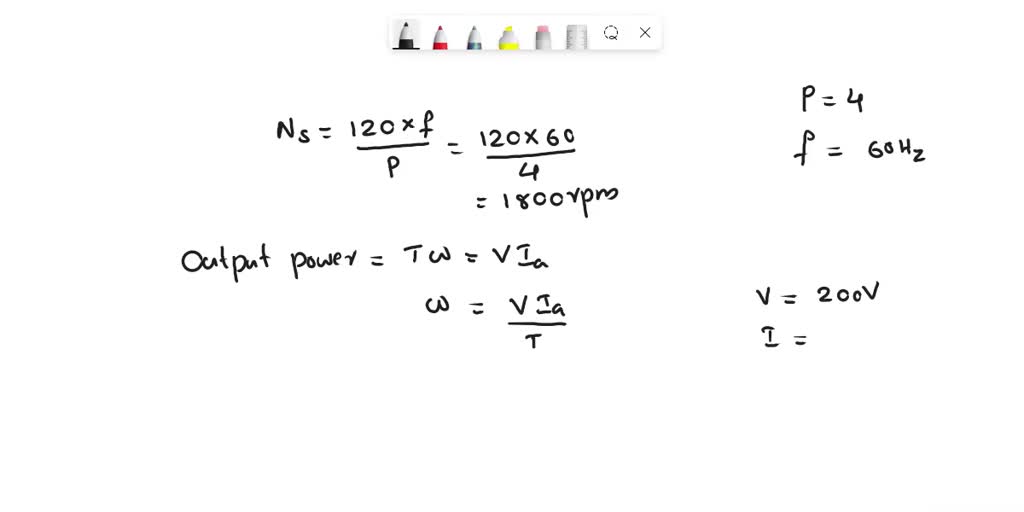 A 4 pole 60 hz 200 v induction motor having a full load current of