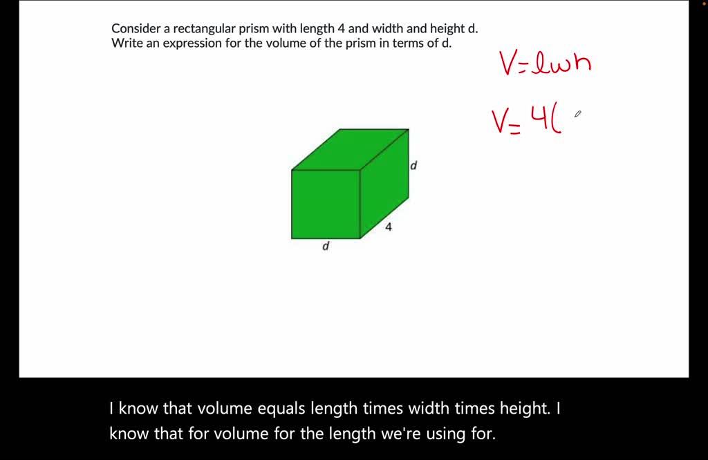 SOLVED: The length, width, and height of a rectangular prism can be ... image.