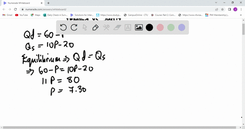 suppose-demand-and-supply-are-given-by-qd-60-p-and-qs-10p-20-a-what-are-the-equilibrium-quantity-and-price-in-this-market-b-determine-the-quantity-demanded-the-quantity-supplied-and-the-magn-79786
