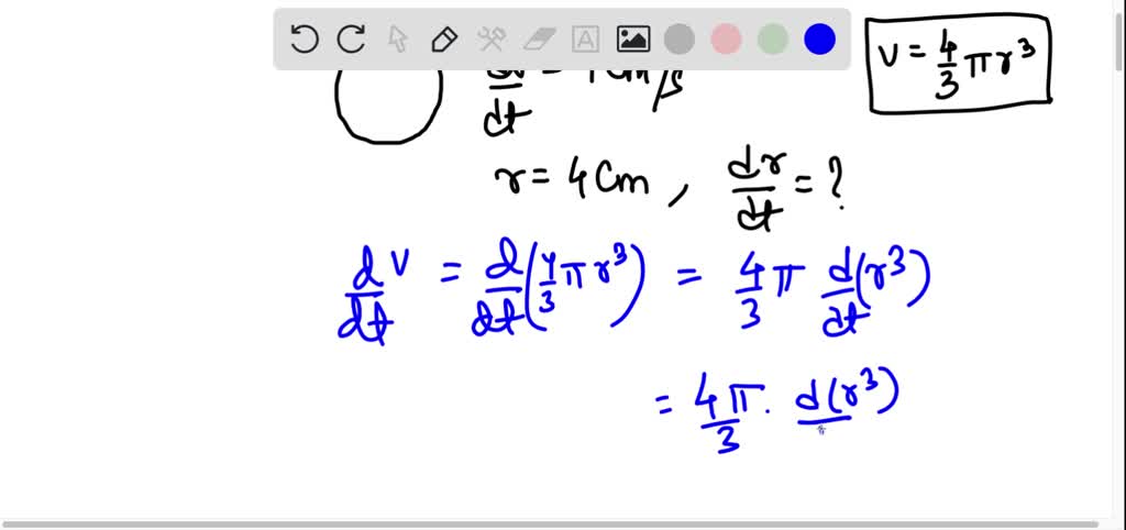 SOLVED: You are inflating a spherical balloon at the rate of 7 cmÂ³/sec ...