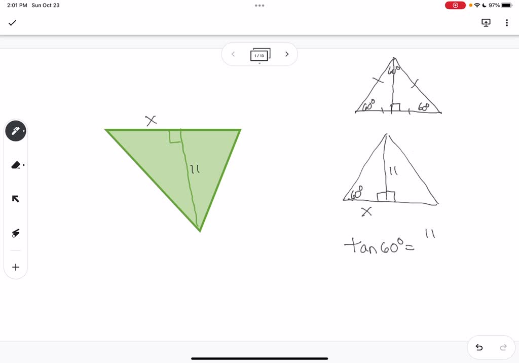 The triangle below is equilateral. Find the length of side x in
