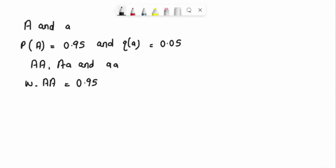 30-consider-the-following-one-locus-two-allele-deterministic-model-initial-allele-frequencies-pa-095-qa-005-genotypes-alal-relative-fitness-wl-095-aia-095-aca-lq-78756