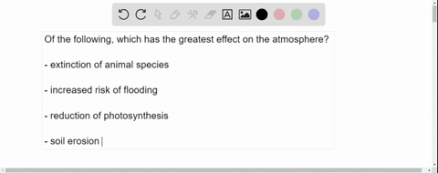 which-feature-of-deforestation-has-the-greatest-effect-on-the-atmosphere-extinction-of-forest-animal-species-increased-risk-of-flooding-reduction-of-photosynthesis-soil-erosion-81771