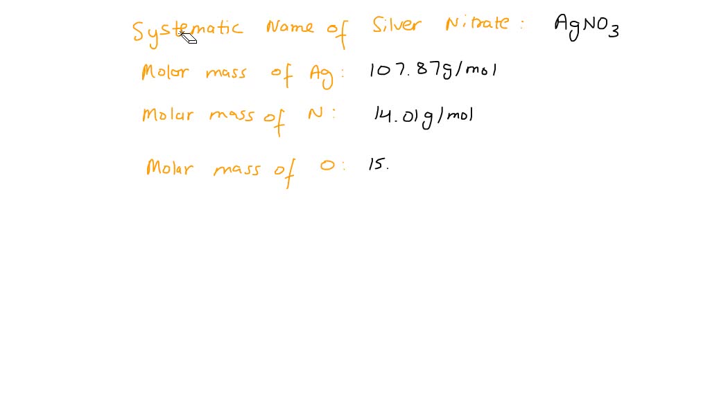 calculate molar mass of silver nitrate