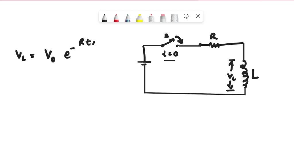 SOLVED A series RL circuit is connected across a dc source through a