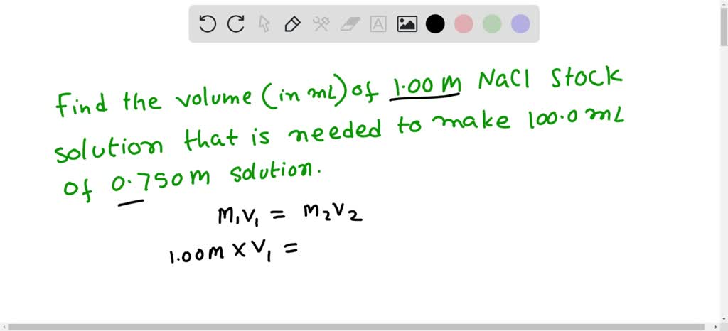 Solved A Stock Solution Of M Nacl Is Available How Many Milliliters Are Needed To Make