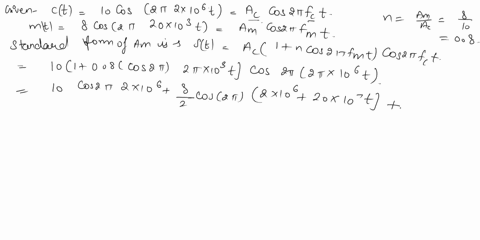 if-a-carrier-ct-10-cos-2-2106t-is-modulated-by-a-single-tone-message-signal-mt-8-cos-2-20103t-draw-the-frequency-spectrum-of-resulting-am-dsbsc-ssblsb-and-ssbusb-marking-all-frequencies-and-86736