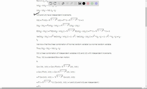 correlated-brownian-motions-let-wt-and-ut-be-two-independent-standard-brownian-motions-let-11-define-the-random-process-xt-as-xtwt12ut-for-all-t0-a-show-that-xt-is-a-standard-brownian-motion-14516