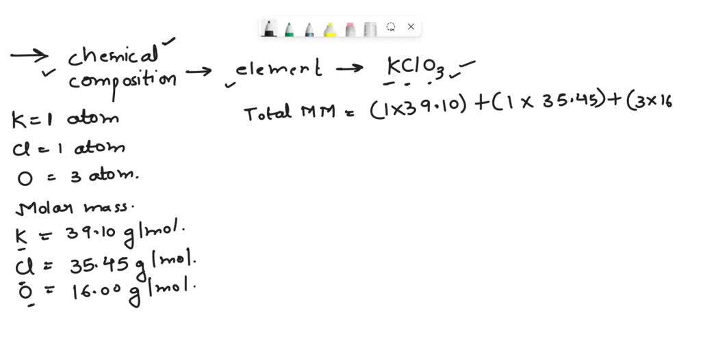 SOLVED Calculate the chemical composition of each element in Potassium